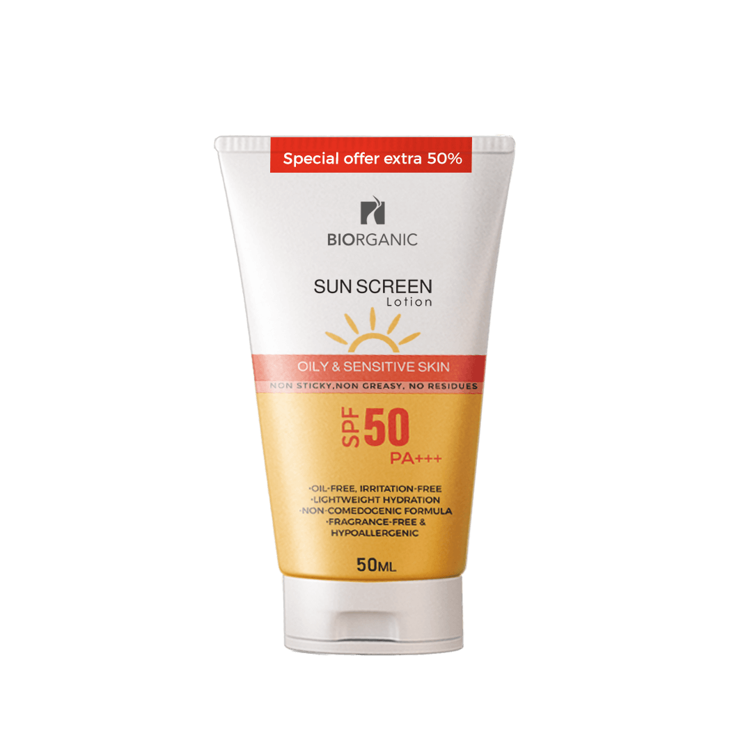 كريم واقي من الشمس بتركيبة عضوية للبشرة الدهنية والحساسة – معامل حماية +SPF 50