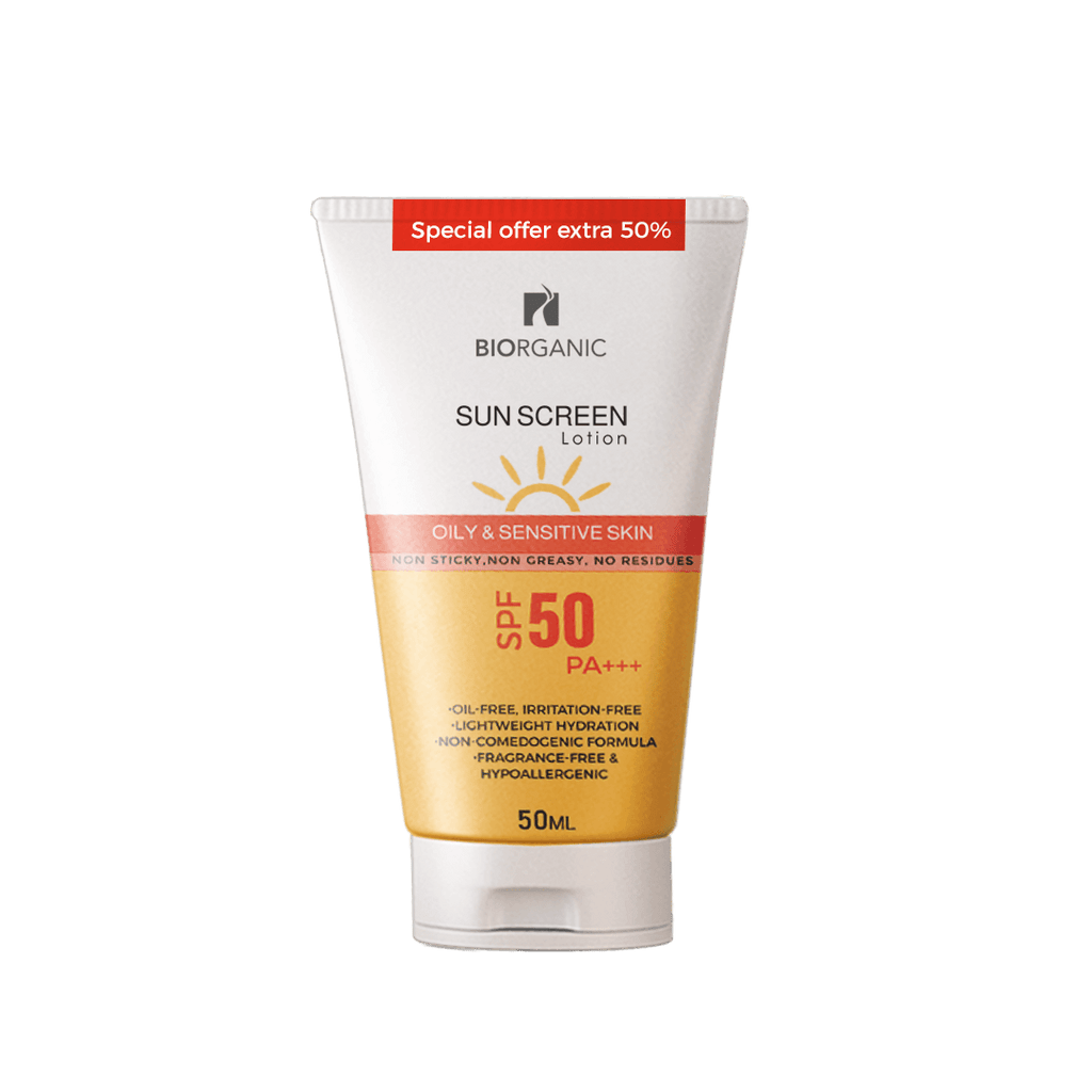 Biorganic Sun Screen Oily & Sensitive Skin Lotion SPF50