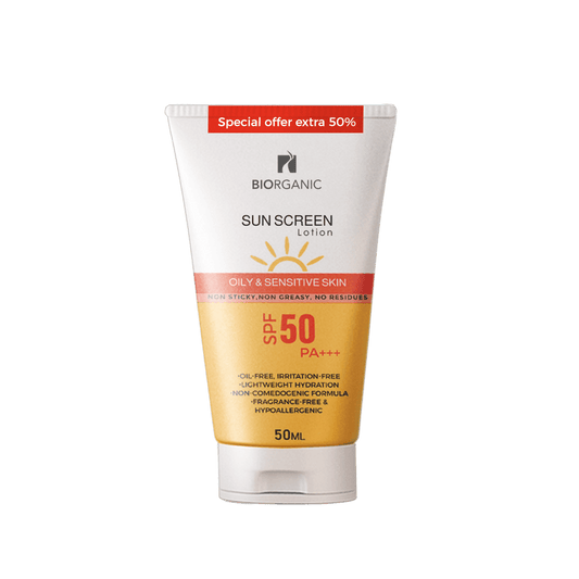 كريم واقي من الشمس بتركيبة عضوية للبشرة الدهنية والحساسة – معامل حماية +SPF 50